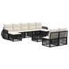 vidaXL Set de canapele pentru grădină 10 pcs Negru și Alb crem