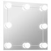 vidaXL Oglindă de perete cu lumini LED, sticlă, pătrată