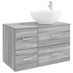 vidaXL Set de mobilier pentru baie 2 buc. Sonoma gri Lemn prelucrat