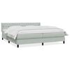 vidaXL Pat continental cu saltea, gri deschis, 180x210 cm, catifea
