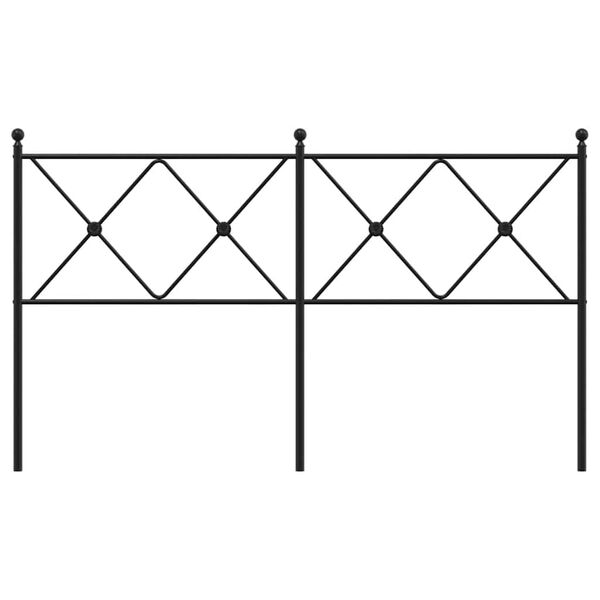 vidaXL Tăblie de pat de schimb metalică, negru, 160 cm