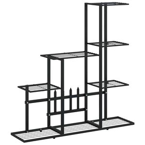 vidaXL Suport pentru flori, 94,5x25x88 cm, negru, metal