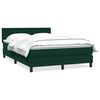 vidaXL Pat box spring cu saltea, verde &icirc;nchis, 160x210 cm, catifea