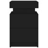 vidaXL Noptieră cu lumini LED, negru, 35x39x55 cm