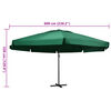 vidaXL Umbrelă de soare de grădină, stâlp aluminiu, verde, 600 cm