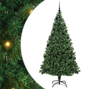 vidaXL Brad de Crăciun artificial Verde 210 cm PVC și Oțel și Plastic