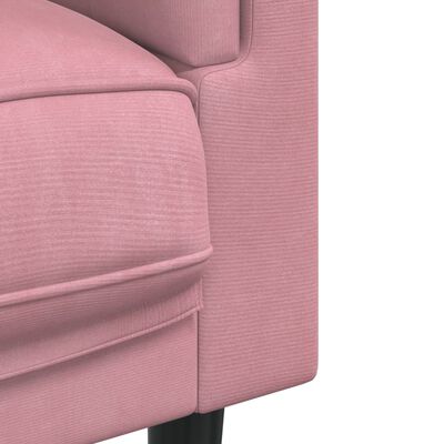 vidaXL Fotoliu canapea cu pernă, roz, catifea