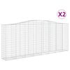 vidaXL Coșuri gabion arcuite 2 buc. 400x50x160/180 cm, fier galvanizat