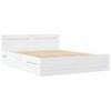 vidaXL Cadru de pat cu headboard 2 pcs Alb 150 x 200 cm Lemn compozit