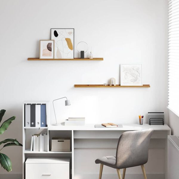 vidaXL Raft de perete cu raft 2 pcs Bej 100 x 9 x 3 cm Lemn compozit