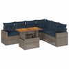 vidaXL Set canapele de grădină, 7 piese, cu perne, gri, poliratan