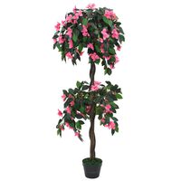 vidaXL Plantă artificială Rododendron cu ghiveci, 155 cm, verde și roz