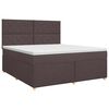 vidaXL Pat boxspring cu saltea Maro &icirc;nchis 140 x 190 cm Țesătură