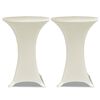 vidaXL Husă de masă cu picior &Oslash;60 cm, 2 buc., crem, elastic