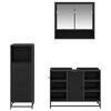 vidaXL Set de mobilier pentru baie 3 pcs Stejar Negru Lemn compozit
