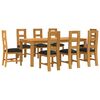 vidaXL Set de dining 9 buc. Negru Lemn de stejar masiv