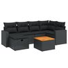 vidaXL Set canapele de grădină cu perne, 7 piese, negru, poliratan