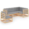 vidaXL Set mobilier de grădină, 5 piese, cu perne, lemn masiv de pin