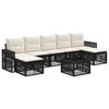 vidaXL Set de canapele pentru grădină 8 pcs Negru și Alb crem