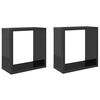 vidaXL Rafturi de perete cub, 2 buc., gri extralucios, 30x15x30 cm