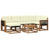 vidaXL Set de canapele de exterior 7 buc. Natural și Crem