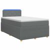 vidaXL Pat boxspring cu saltea Gri &icirc;nchis 120 x 200 cm Țesătură