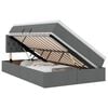 vidaXL Pat cu LED și saltea Gri &icirc;nchis 120 x 190 cm Țesătură