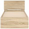 vidaXL Cadru de pat fără saltea, cu tăblie, stejar sonoma, 90x200 cm