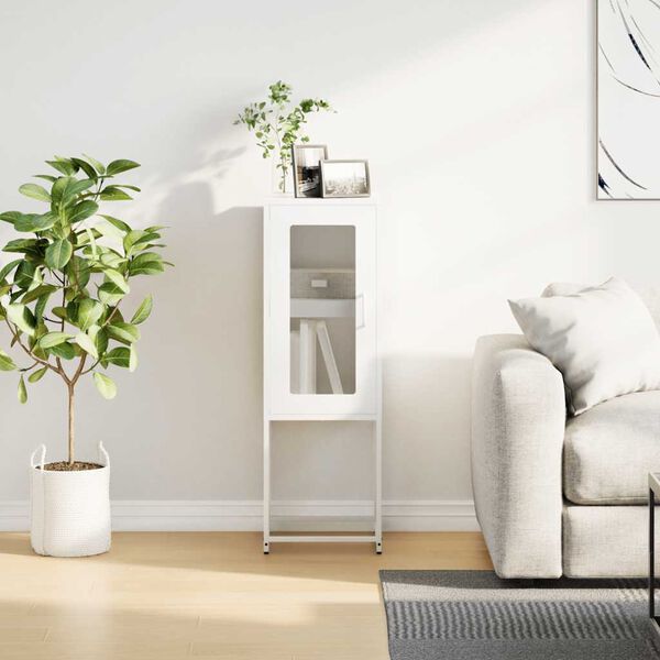 vidaXL Dulap, alb, 36x39x107 cm, oțel laminat la rece