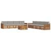 vidaXL Set de canapele de exterior 9 pcs Gri natural și deschis