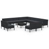 vidaXL Set mobilier de grădină cu perne, 14 piese, negru, poliratan