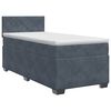 vidaXL Pat boxspring cu saltea Gri &icirc;nchis 90 x 190 cm Catifea