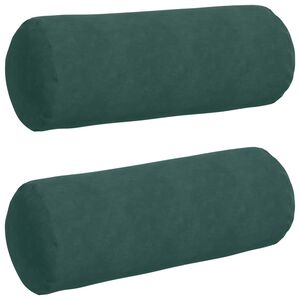 vidaXL Perne Bolster 2 pcs Verde &icirc;nchis &Oslash; 25 x 70 cm