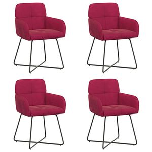 vidaXL Scaune de dining 4 buc. Catifea Roșu Vin 59 x 56,5 x 86 cm