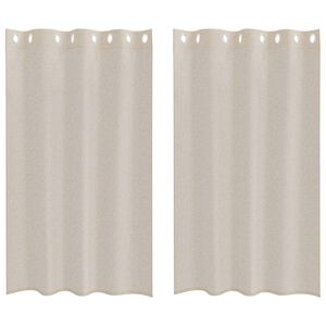 vidaXL Cortină din Voile 2 buc. Nisipiu 175 x 140 cm Poliester