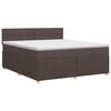 vidaXL Pat boxspring cu saltea Maro &icirc;nchis 140 x 200 cm Țesătură