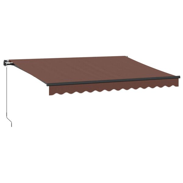 vidaXL Copertină retractabilă manual cu LED, maro, 350x250 cm