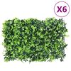 vidaXL Gard din frunze artificiale, 6 buc., verde, 40x60 cm