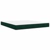 vidaXL Pat box spring cu saltea, verde &icirc;nchis, 180x200 cm, catifea