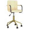 vidaXL Scaune de masă pivotante, 4 buc., crem, catifea