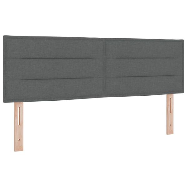 vidaXL Tăblie cap cu headboard Gri &icirc;nchis 144 cm Piele artificială