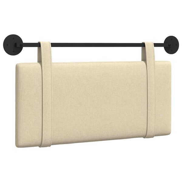 vidaXL Cap de pat suspendat Pe perete Crem 90 x 55 x 5 cm țesătură