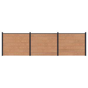 vidaXL Panou de Gardă 3 pcs WPC și Aluminiu Maro