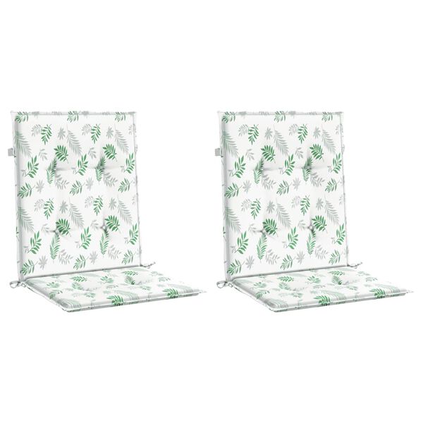vidaXL Perne de scaun spătar jos, 2 buc., model frunze, textil