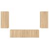 vidaXL Unități de perete TV cu LED-uri, 4 piese, stejar sonoma, lemn