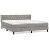 vidaXL Pat box spring cu saltea, gri deschis, 160x200 cm, catifea