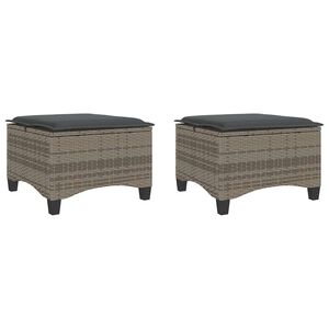 vidaXL Scaune de grădină cu perne 2 buc Gri 55x55x36 cm Poly Ratan