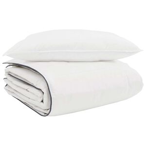 vidaXL Duvet de iarnă cu pernă 2 buc. Alb Pene de rață