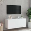 vidaXL Comodă TV de perete cu lumini LED, alb, 100x35x41 cm