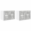 vidaXL Dulap suspendat cu ușă 2 pcs Gri din beton 60 x 31 x 40 cm